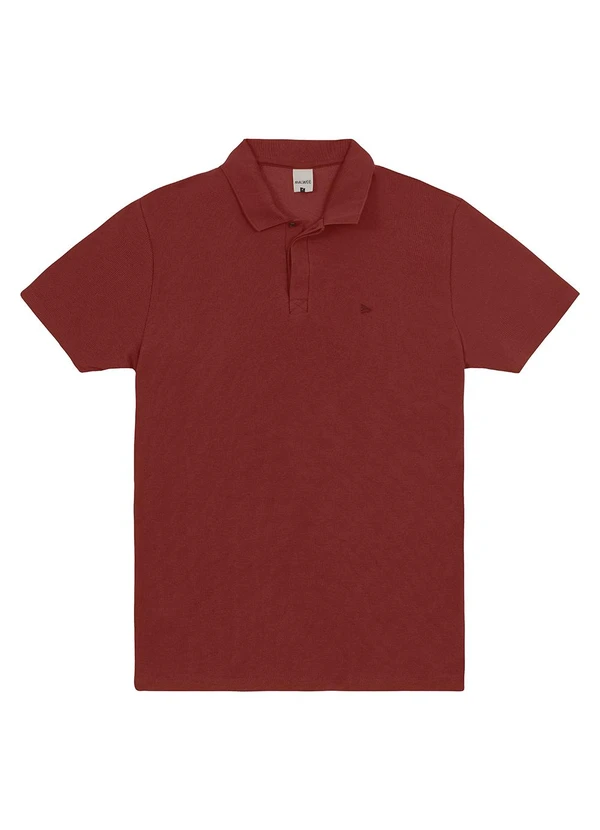 Malwee - Camisa Polo Regular Texturizada Bordô