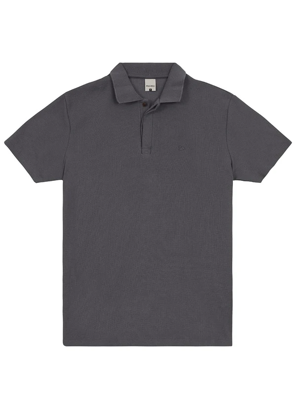 Malwee - Camisa Polo Regular Texturizada Cinza Chumbo 2