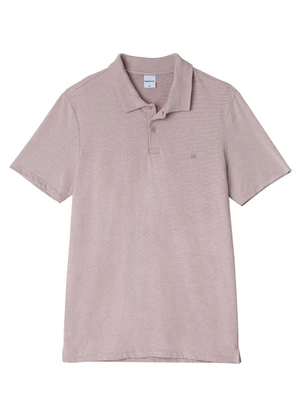 Malwee - Camisa Polo Slim com Bordado Areia - MALWEE