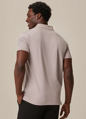 Malwee - Camisa Polo Slim com Bordado Areia - MALWEE