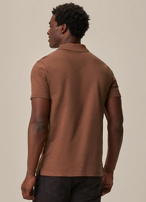 Malwee - Camisa Polo Slim com Bordado Marrom - MALWEE