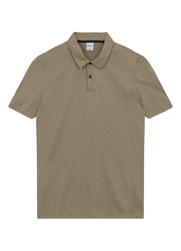 Malwee - Camisa Polo Slim em Malha Maquinetada Taupe