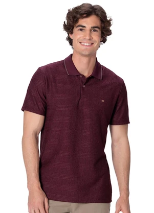 Malwee - Camisa Polo Slim em Moletinho Bordô - MALWEE