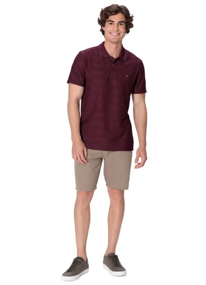 Malwee - Camisa Polo Slim em Moletinho Bordô - MALWEE