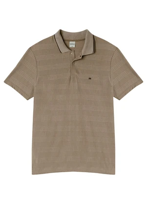 Malwee - Camisa Polo Slim em Moletinho Taupe - MALWEE