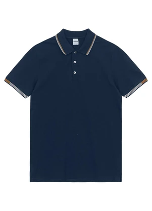 Malwee - Camisa Polo Slim em Piquet Azul Marinho - MALWEE