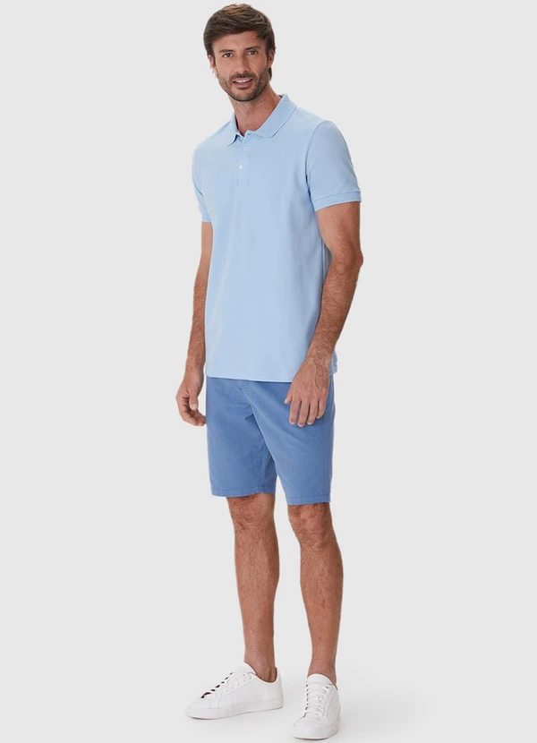 Malwee - Camisa Polo Slim em Piquet Premium Azul Claro 3