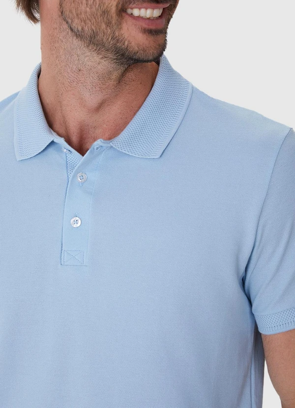Malwee - Camisa Polo Slim em Piquet Premium Azul Claro 5