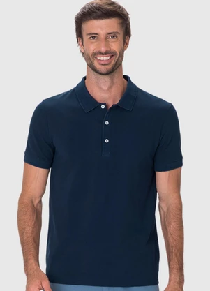 Malwee - Camisa Polo Slim em Piquet Premium Azul Marinho - MALWEE
