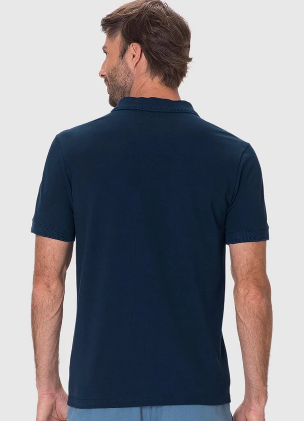 Malwee - Camisa Polo Slim em Piquet Premium Azul Marinho 2