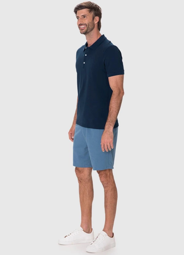 Malwee - Camisa Polo Slim em Piquet Premium Azul Marinho 3