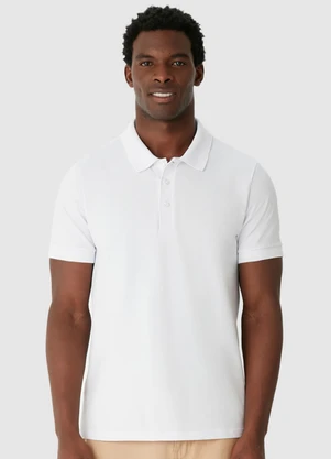 Malwee - Camisa Polo Slim em Piquet Premium Branco - MALWEE
