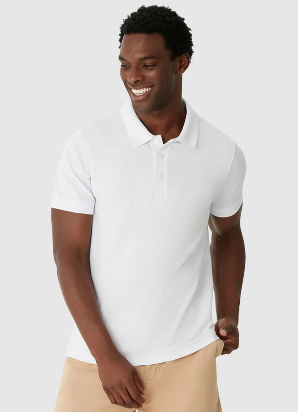 Malwee - Camisa Polo Slim em Piquet Premium Branco 4