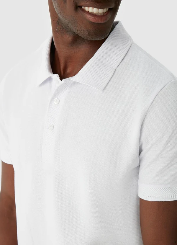 Malwee - Camisa Polo Slim em Piquet Premium Branco 5