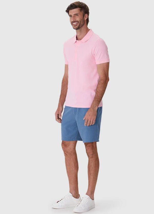 Malwee - Camisa Polo Slim em Piquet Premium Rosa Claro 3