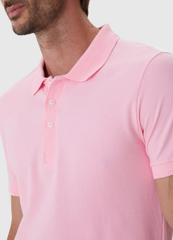 Malwee - Camisa Polo Slim em Piquet Premium Rosa Claro 5
