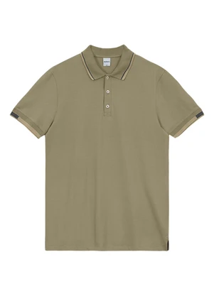 Malwee - Camisa Polo Slim em Piquet Verde Musgo - MALWEE