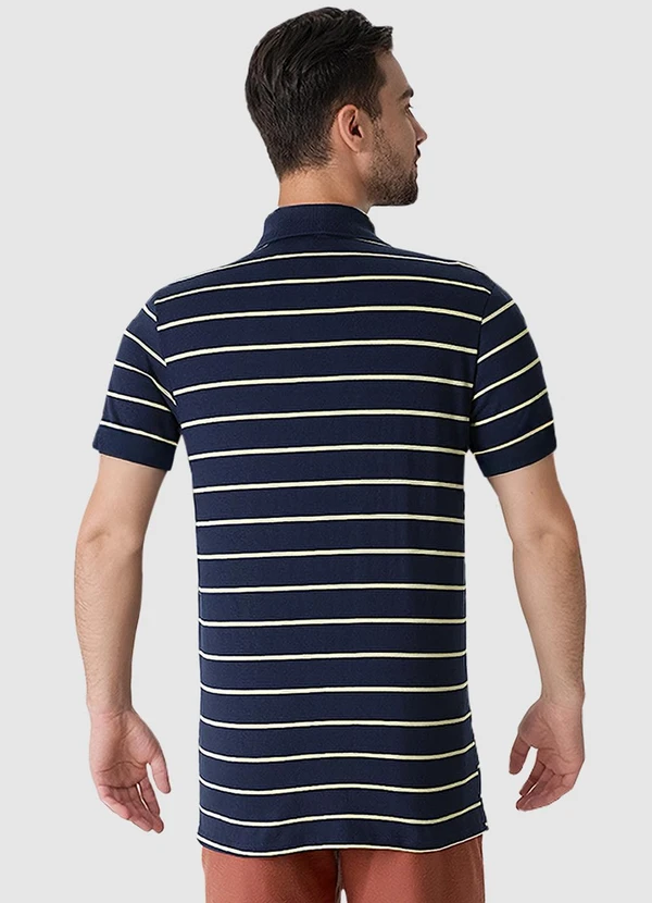 Malwee - Camisa Polo Slim Listrada Azul 2