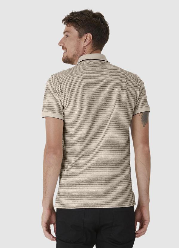 Malwee - Camisa Polo Slim Listrada Bege 2