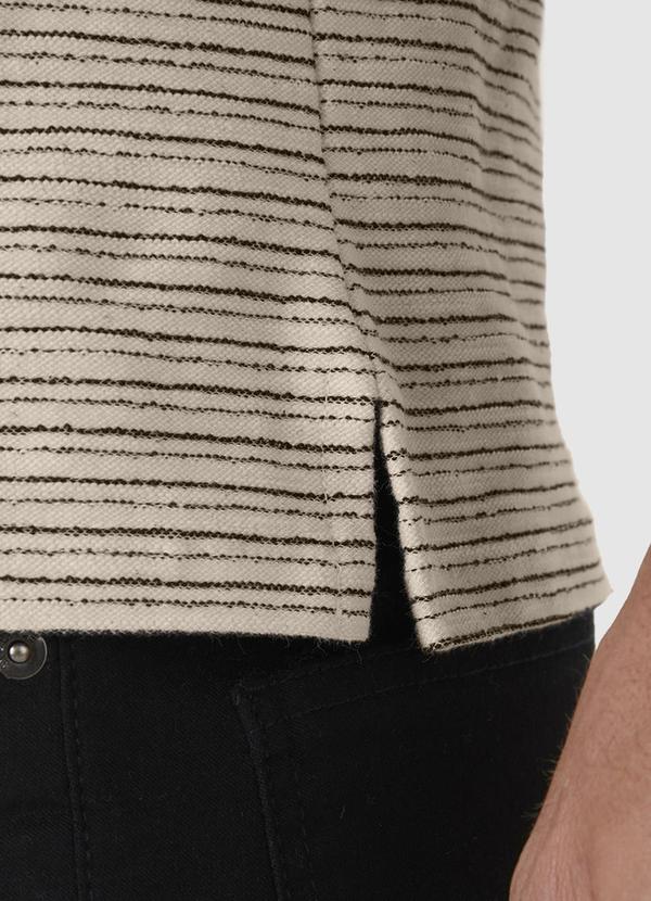 Malwee - Camisa Polo Slim Listrada Bege 3
