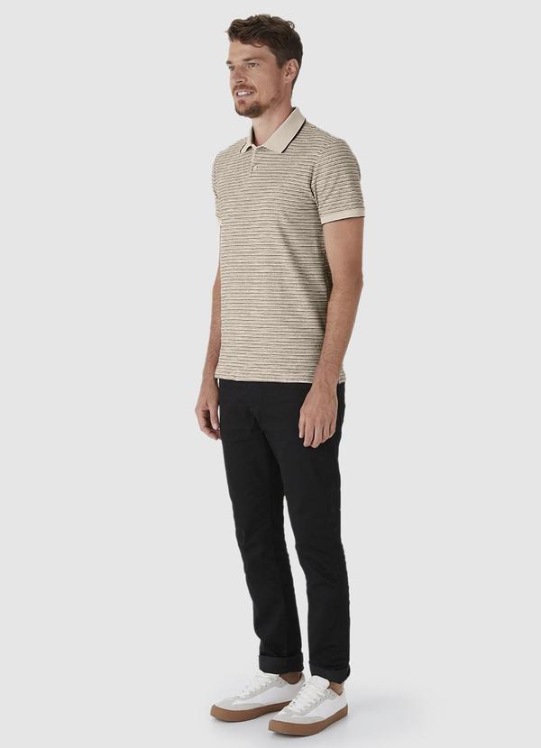 Malwee - Camisa Polo Slim Listrada Bege 4
