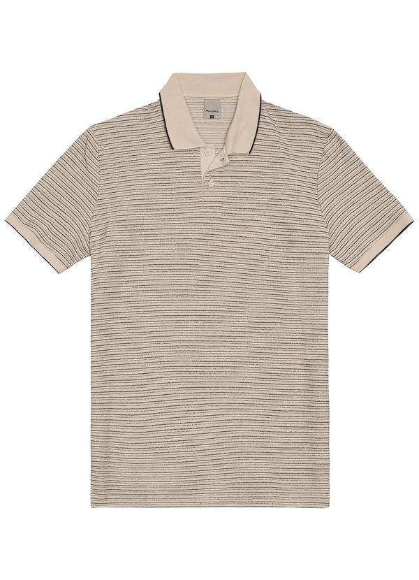 Malwee - Camisa Polo Slim Listrada Bege 5