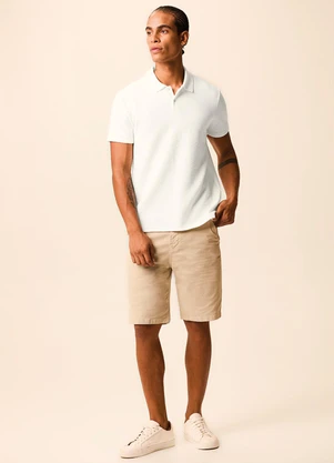 Malwee - Camisa Polo Slim Texturizada Off White - MALWEE