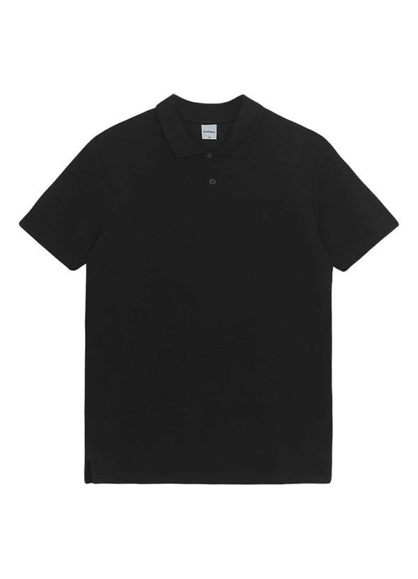 Malwee - Camisa Polo Slim Texturizada Preto