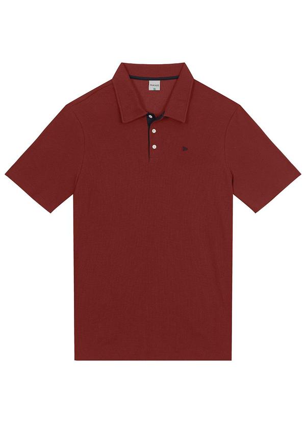 Malwee - Camisa Polo Texturizada com Bordado Bordô 2