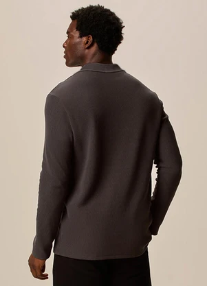 Malwee - Camisa Polo Texturizada Marrom Escuro - MALWEE