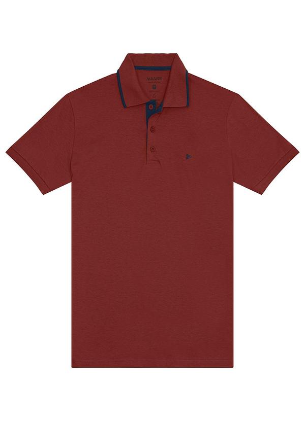 Malwee - Camisa Polo Tradicional em Malha Bordô
