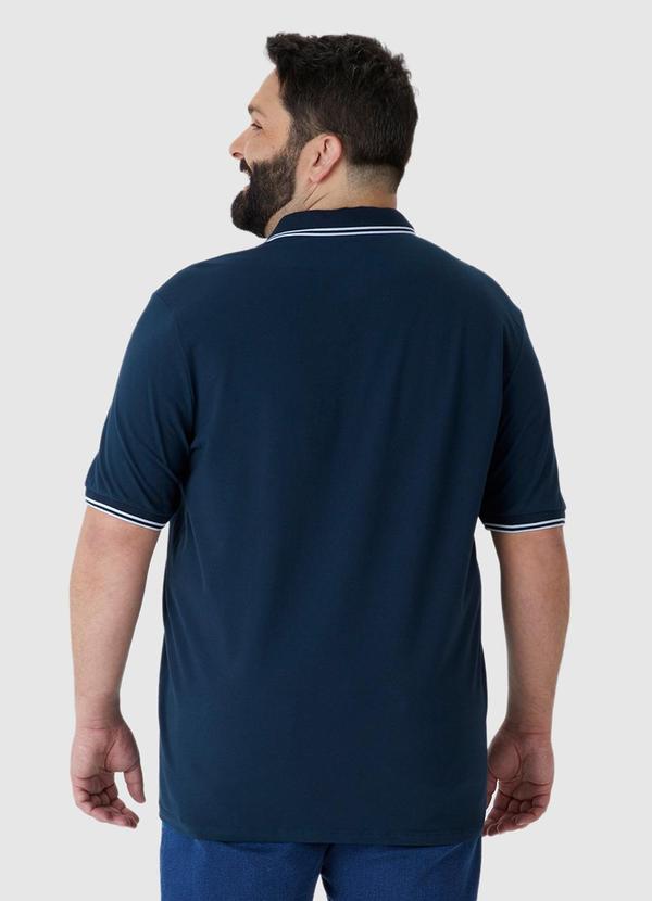 Malwee - Camisa Polo Tradicional em Piquet Plus Azul Marin 2
