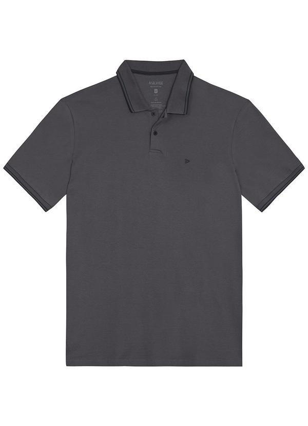 Malwee - Camisa Polo Tradicional em Piquet Plus Cinza Graf