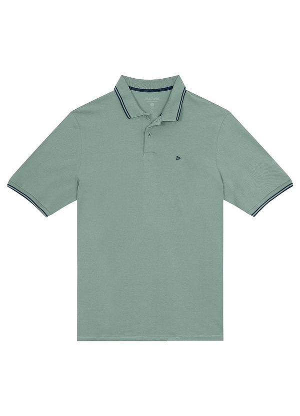 Malwee - Camisa Polo Tradicional em Piquet Plus Verde Água 1