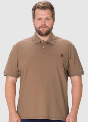 Malwee - Camisa Polo Tradicional PlusMarrom Claro - MALWEE