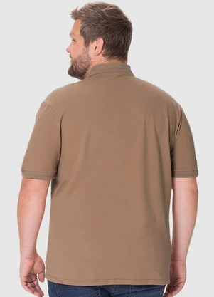 Malwee - Camisa Polo Tradicional PlusMarrom Claro - MALWEE