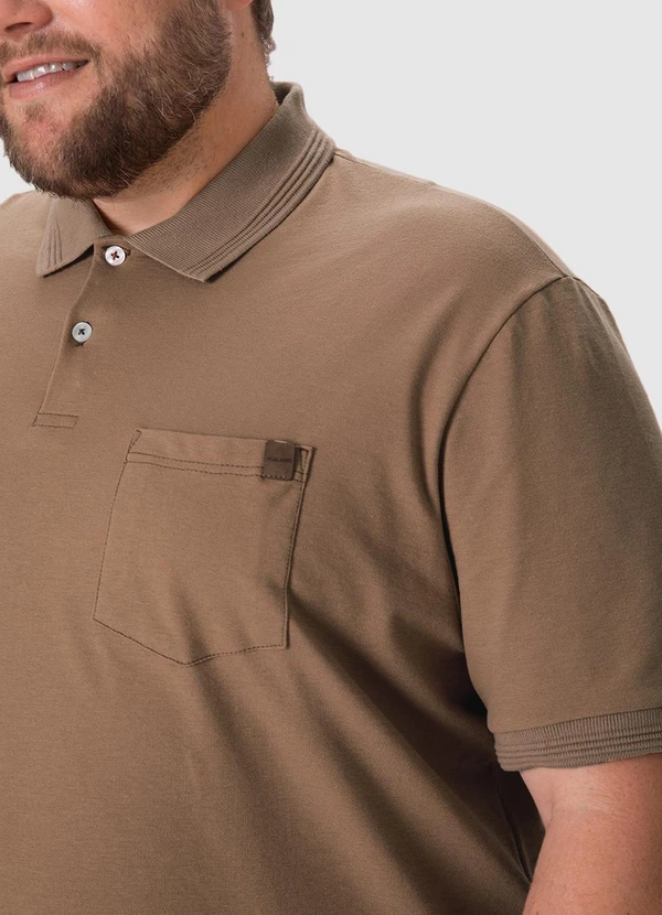 Malwee - Camisa Polo Tradicional PlusMarrom Claro 4