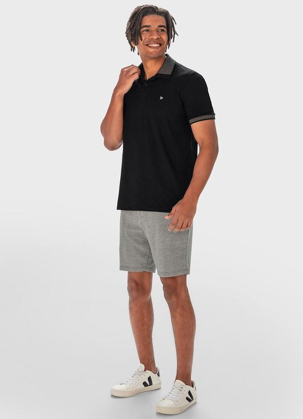 Malwee - Camisa Preto Polo Tradicional com Bordado 2