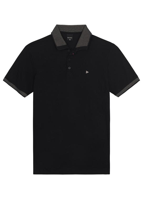 Malwee - Camisa Preto Polo Tradicional com Bordado 3