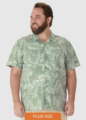 Malwee - Camisa Regular Tropical com Linho Plus Verde Água - MALWEE