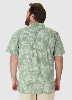 Malwee - Camisa Regular Tropical com Linho Plus Verde Água - MALWEE