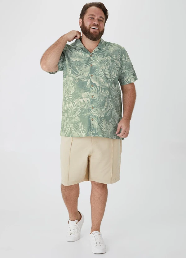 Malwee - Camisa Regular Tropical com Linho Plus Verde Água 3