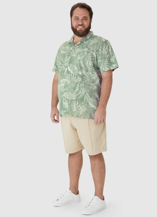 Malwee - Camisa Regular Tropical com Linho Plus Verde Água 4