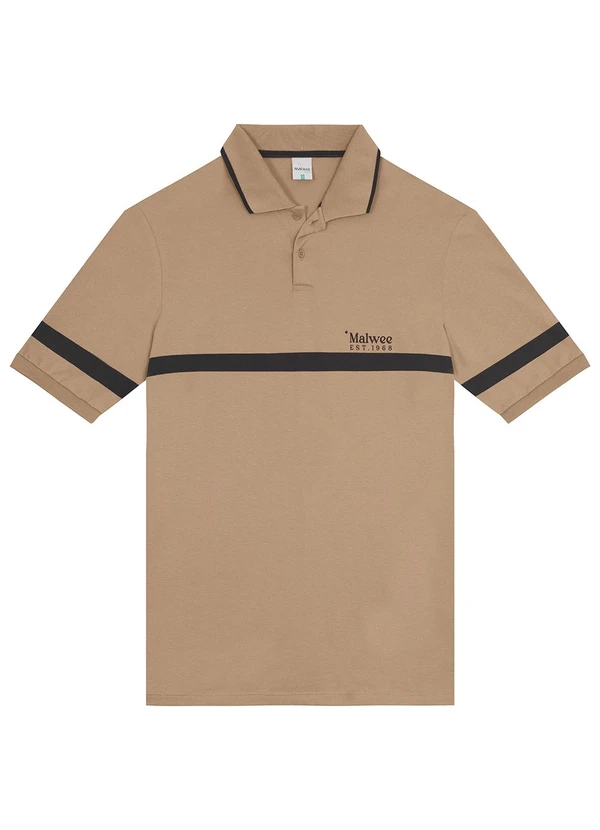 Malwee - Camisa Taupe Polo Listras