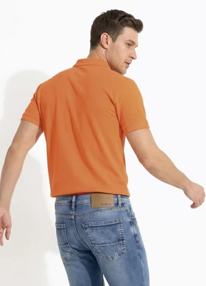 Fakini - Camiseta Masculina Polo Piquet Laranja - FAKINI