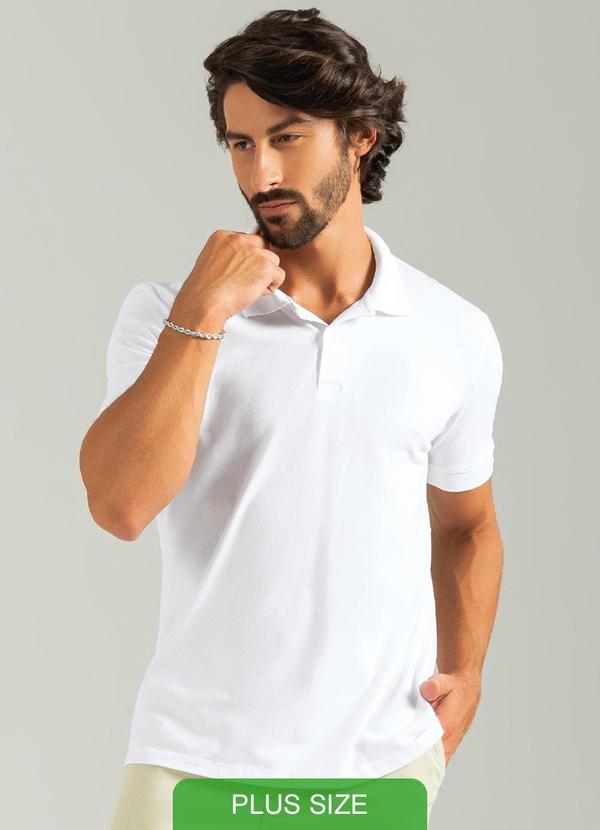 Cativa - Camiseta Polo Básica em Piquet Branco