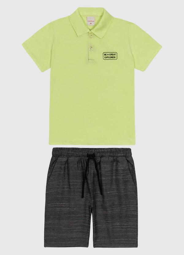 Carinhoso - Conjunto Camisa Polo Manga Curta Verde