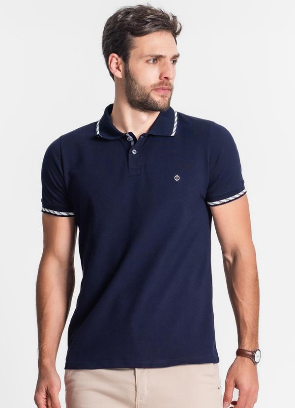 Diametro - Polo de Pique Duplo Pa Masculina Azul