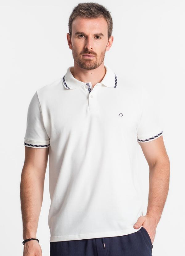 Diametro - Polo de Pique Duplo Pa Masculina Bege