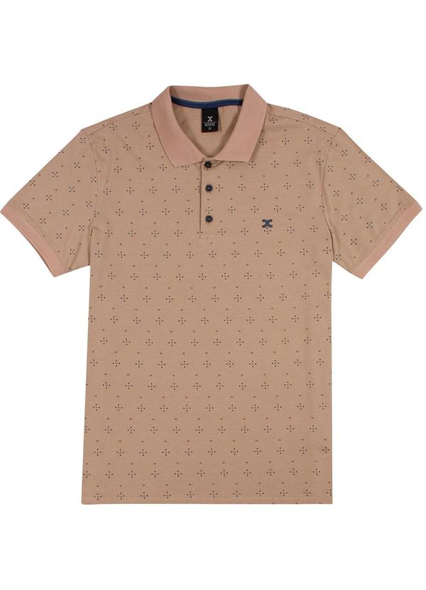 Exco - Polo em Meia Malha Estampada Marrom